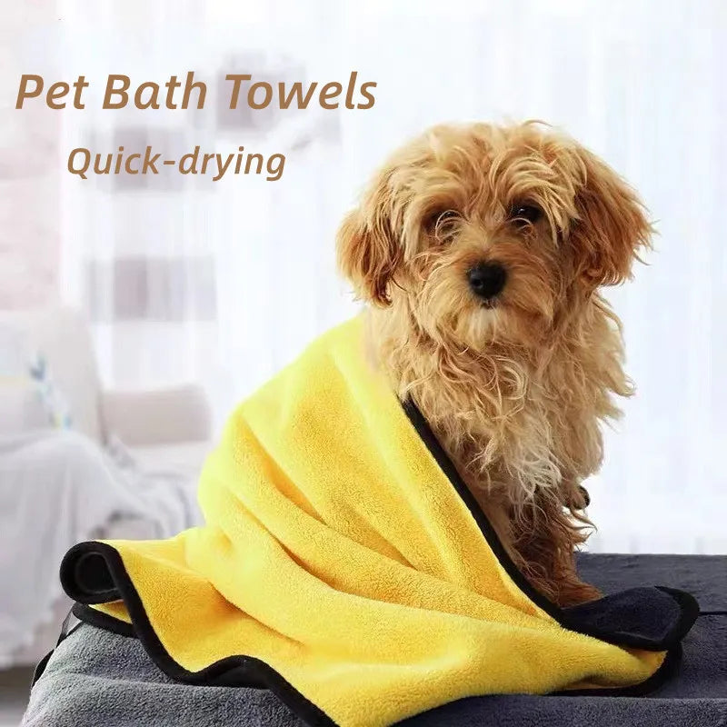 Quick-drying Pet Dog and Cat Towels Soft Fiber Towels Water-absorbent