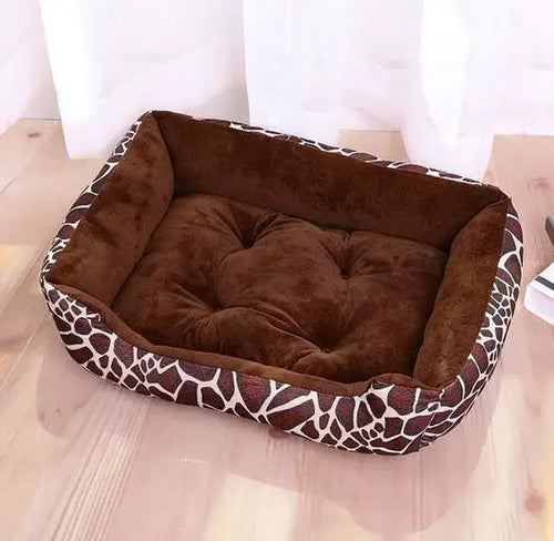 Warm Corduroy Padded Big Dog Bed Print Pet Large Dog House Pink Soft